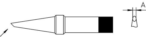 Weller 4PTBB9-1 Soldering Iron tip Round Shape, Bevelled tip Size 2.4 mm Content 1 pc(s)