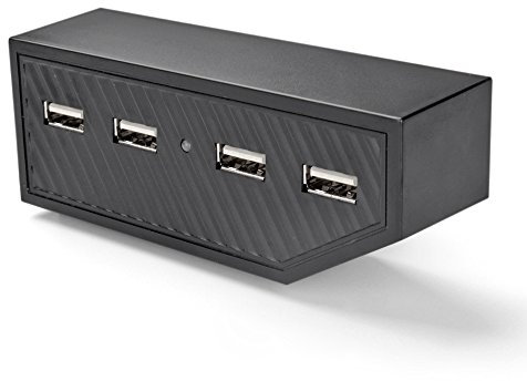 TNP USB Port Hub Adapter for Xbox One (Black) - High Speed 4 Ports USB Hub Extension Expansion Charger Connector Splitter for Xbox One Game Console Accessories
