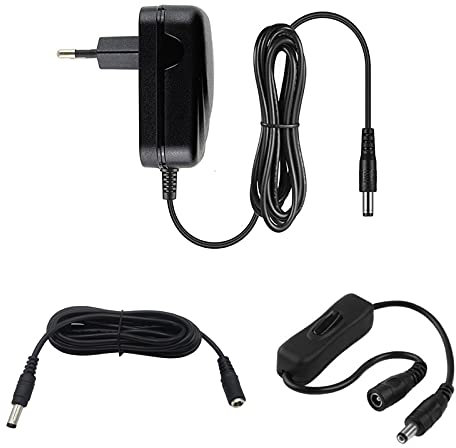 MyVolts 9V EU-Netzteil kompatibel mit M-Audio Axiom Pro 25 Keyboard - mit Verlängerungskabel und Inline-Schalter