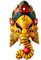 Ganesh Handarbeit Holzmaske aus Nepal 24x14 (Gelb)