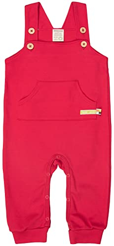loud + proud Unisex Baby Latzhose aus Bio Baumwolle, GOTS Zertifiziert Latzhose, per Pack Rot (Tomato to), 86/92 (Herstellergröße: 86/92)
