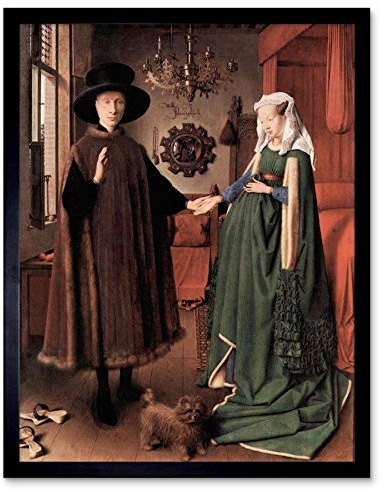 Wee Blue Coo Jan Van Eyck Arnolfini Wedding Old Master Painting Art Print Framed Poster Wall Decor Kunstdruck Poster Wand-Dekor-12X16 Zoll
