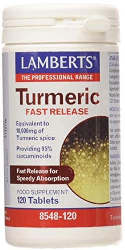 Lamberts Turmeric Fast Release Tablets – Rapid Absorption with 95% Curcumins – Suitable for Vegans – 120 Tablets