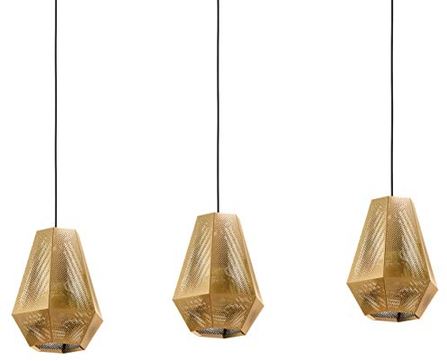 EGLO Pendelleuchte Chiavica 1, 3 flammige Hängelampe Industrial, Vintage, Hängeleuchte aus Stahl in Messing, Esstischlampe, Wohnzimmerlampe hängend mit E27 Fassung