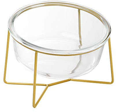 Comedero Perro Elevado Bebedero Perros - Cuenco para Perros Vaso con Soporte de Metal - Comedero Gato Alto Antivomit - Bol Comida y Agua para Perros Pequeños y Medianos y Gatos Grandes - 800 ml