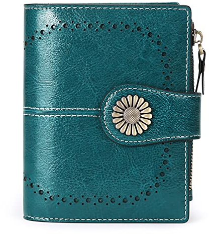 SENDEFN Portefeuille Femme Cuir Porte Monnaie Femmes Porte-Cartes Portefeuille Zippé Femmes avec 16 Emplacements pour Cartes Anti RFID Portefeuilles