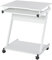 HOMCOM Movable Computer Desk with 4 Moving Wheels Sliding Keyboard Tray Home Office Workstation White
