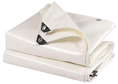 FOGUO Telone Impermeabile per Esterno 1x4m, Teloni Impermeabili Occhiellati, Telo Pesante Impermeabile, Telone PVC Bianco, Impermeabile E Lavabile, Resistente Ai Raggi UV Ripstop