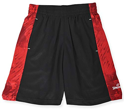 Spalding Boys Storm Performance Athletic Basketball Short, Black/Red, 10/12