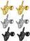 JewelryWe 3 Paare Herren Ohrstecker, Mittelfinger Skelett Ohrringe Ohrpiercing Hand Gotik Punk Schmuck Silber Gold Schwarz Geschenk für Halloween