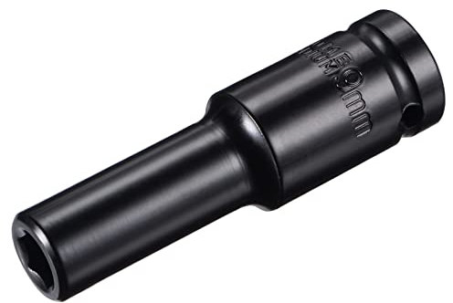 sourcing map 1/2 Drive by 9mm Deep Impact Socket, Heat-Treated CR-V Steel 3.15 Length, 6-Point Metric Sizes