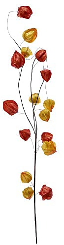 Deco Woerner Künstlicher Physalis-Zweig Herbstzweig Kunstblume Kunstpflanze Herbstdeko 80 cm