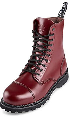 Grinders Hunter Work Safety - Stivali da combattimento a 10 fori, Rosso ciliegia, 42 2/3 EU