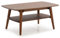HOMN LIVING Mesa de Centro Palma 1 Hueco Color Nogal, Madera Maciza, 100 cm (Ancho) 60 cm (Profundo) 45 cm (Altura)