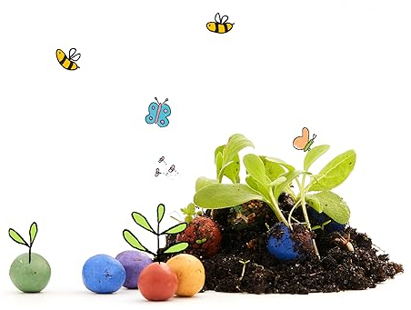 Die Stadtgärtner I 100 bunte Blumenmurmeln – lose & unverpackt zum Basteln und Verschenken I Natürliche Geschenke und Mitgebsel für Kinder & Erwachsene