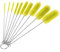 Bottle Cleaning Brushes, 8 Inch Nylon Tube Brush Set, Cleaner for Narrow Neck Bottles Cups with Hook, Set of 10pcs (Yellow)