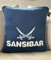 Sansibar Jacquard Kissenhülle Doubleface, wärmend und flauschig-weich, Dekokissen aus Baumwollgemisch, 50x50 cm (blau)