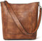 BOSTANTEN Leder Damen Handtasche Schultertasche Groß Umhängetasche Designer HoboTaschen mit Zwei Trageriemen Braun