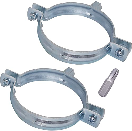 SKIR'CO (2 Stück) Rohrträger für 87-94mm Rohre, Rohrschellen, Rohrträger für Wand- und Deckenmontage