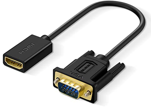SHULIANCABLE Adaptateur HDMI vers VGA, HDMI Femelle à VGA Mâle 1080P Compatible avec TV Box, HDTV, Moniteur, Chromebook, Xbox, 360, PC (15CM)