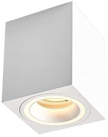 LED Aufbauleuchte, LED Aufbauspot, Aufbaustrahler GU10, Aluminium Weiss Eckig 80mm x 100mm, Ltakryl