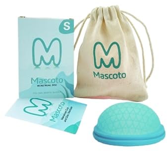 Mascoto® New Generation Menstrual disc, Flat-fit Cup, Medical-Grade Silicone, Reusable, Petal Thin and Ultra Comfortable, Tampon and Pad Alternative with Travel Pouch (Small)