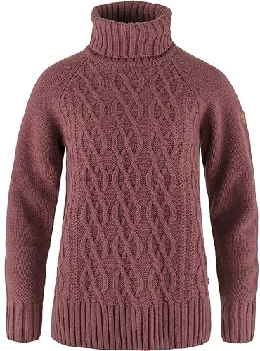 Fjällräven Damen Övik Cable Knit Roller Neck Sweatshirt, Mesa Purple, XL