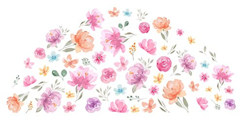 SUPERDANT Rose Fleurs Décoration Murale Pivoines Amovible Stickers Muraux Jardin Fleurs Sauvages Roses Wall Sticker Wall Art Sticker DIY Art PVC Sticker Mural