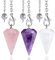 XIANNVXI 3pcs Kristalle Pendel Amethyst Rosenquarz Klarer Quarz Pendel für Weissagung Wünschelrute Pendel Kristall Edelsteine Kegel Anhänger Reiki Wicca Witchcraft Supplies
