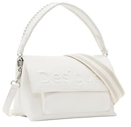 Desigual Half Logo 24 Across Body Bag Creme White
