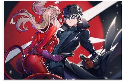 ELedvb Persona 5 Royal Joker and AnnCanvas Poster, dekoratives Gemälde, Leinwand-Wandposter und Kunstdruck, modernes Familienschlafzimmer-Dekor-Poster, 20 x 30 cm