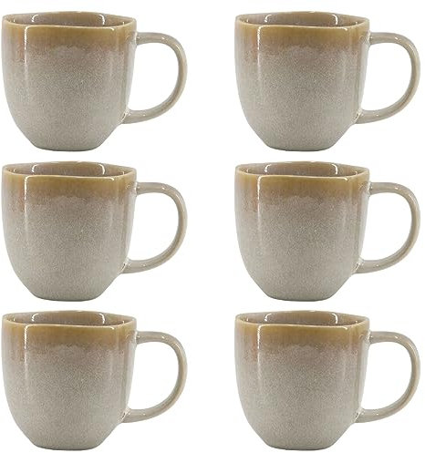 Brigros Wehome - Set Da 6 Tazze Colazione In Ceramica, Lavorate A Mano, Tazze Mug 6 X 350 Ml Pezzi Per Colazione/set Di Tazze Da Caffè, Tazze Cappuccino, Tazze Da The (Verde)
