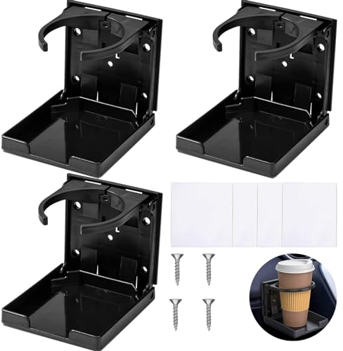 Yoirzit 3 Pièces Porte Gobelet Voiture Universel Réglable Pliant Coupe Porte-Gobelet Pliable avec Vis pour Voitures Camions Camping-Cars Bateau Van