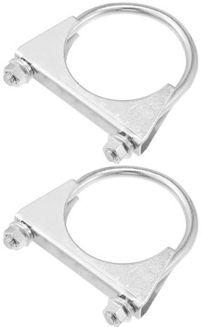 Hihaha Round U Bolt Muffler Exhaust Clamps for Car 2.5 ID 65mm 2 Pcs | Round U Bolt Clamp, Exhaust Pipe Clip, Mild Steel