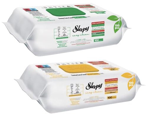 Sleepy Easy Clean EXTRA Cleaning Towel,(2x100) Antibacterial,Cloths, Wipe, Extra Large and Strong, Vegan White Soap & Eucalyptus Frangrance