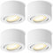 SSC-LUXon 4x CELI-1WM Aufbauspot dimmbar und schwenkbar LED warmweiß - Aufputz Strahler Decke flach weiß mit LED Leuchtmittel