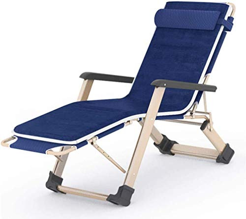 Sonnenliege Gartenstühle Klappbarer Liegestuhl Zero Gravity Liegestuhl, Sonnenliegen Siesta Tragbarer Liegestuhl Doppelter Oxford-Stoff mit Samtpolster Klappbarer Liegestuhl (Farbe: Blau),Bl