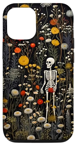 Skelett Dunkle Wildblume Schädel Floral Gothic Blumen Hülle für iPhone 13