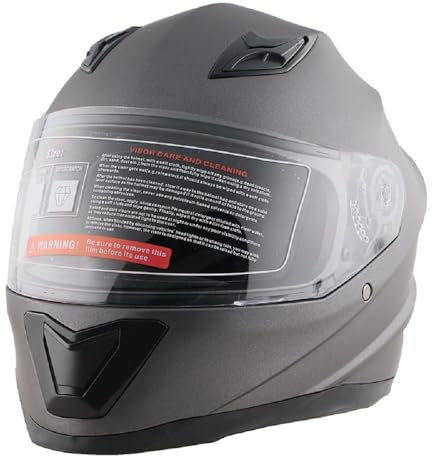 Integralhelm AERO AHP grau – Motorradhelm, ABS-Schale, Helm robuster Helm für Motorrad, Downhill, Quad und Motocross grau (M)