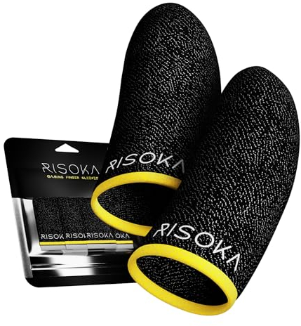RISOKA Gaming Finger Sleeve 10 pièces - Compatibles avec Tous Les Jeux Mobiles - Gaming Finger Sleeves - Gant de Doigt Gaming - Protège Doigt - Accessoires Gaming Accessoire Téléphone Gamer