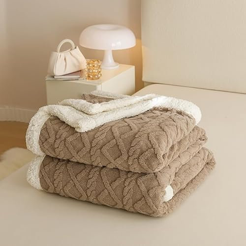RongRongIN Kuscheldecke 200x230 cm Herbst Winter Flauschig Decke für Bett Sofa Couch – Kaffee Braun, Extra Weich Groß Doppelgesicht Wohndecke Tagesdecke Sofadecke Couchdecke Überwurfdecke Biber Warm