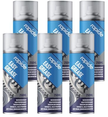 SDMAX Easy Grease Aerosol Spray, Water Resistant, Super Lubrication, High Performance, Anti-Wear And Corrosion, Lightweight, Easy To Use, Multipurpose Use, 250ml (6PCS)