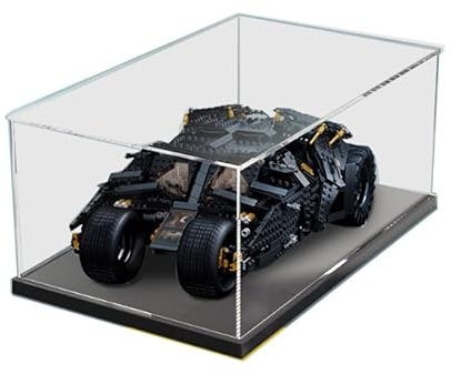 HCAEIOFJ Vitrine en acrylique transparent pour LegoDCBatman 76240 - Convient pour gobelet Batmobile (vitrine uniquement) - Fond noir