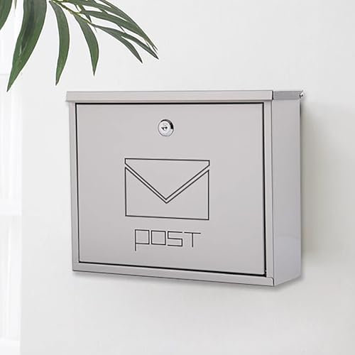 YKHAUPD Postkasten, Briefkästen für Außen, Kummerkasten, Briefkasten aus Edelstahl mit Schloss, Doppelseitigem Bürstenverfahren, Geeignet für Familien, Outdoor-Unternehmen und Schulen