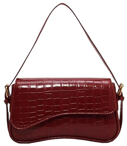 CazneJN Handtasche PU-Unterarmtasche Damen Shoulder Bag Hobo Bag mit Reißverschluss,Y2k Tasche Klein Handbags Handtasche for Teenager Women (Rot)