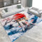Aquarellmalerei Teppich rutschfest Waschbar 140 x 200 cm Japanischer Torii-Tor-Samurai Teppiche große Moderne Deko Wohnzimmer Schlafzimmer Zimmer Teppich Sofa Tisch Kind Krabbeln Matte
