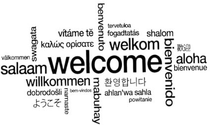 Welcome Sign Wall Art Decals Various Language Wall Poster Office Shop Window Decoration Welcome Vinyl-S-42x72cm-Black