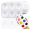 20 Stück Mischpalette, 6 Gitter Mischen Mischen, Rechteckige Weiß Malpalette 8.8 x 12.5cm, Kunststoff Aquarellpalette Palette für Künstler Wasserfarben Acryl Öl Malerei