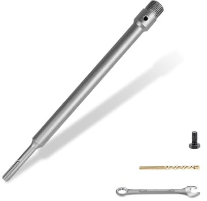 LALAGO 300mm SDS PLUS Schaft Verlängerung Aufnahmeschaft für Bohrkronen, Rundgriff SDS Plus Schaft, M22 Gewinde SDS PLUS Verlängerung Aufnahmeschaft, inklusive Zentrierbohrer (Feingewindeabstand 2mm)