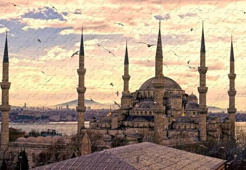 1000 Teile Stadt Türkei Istanbul Sultan Ahmet Moschee Großes Puzzle Holzmaterial 52x38CM